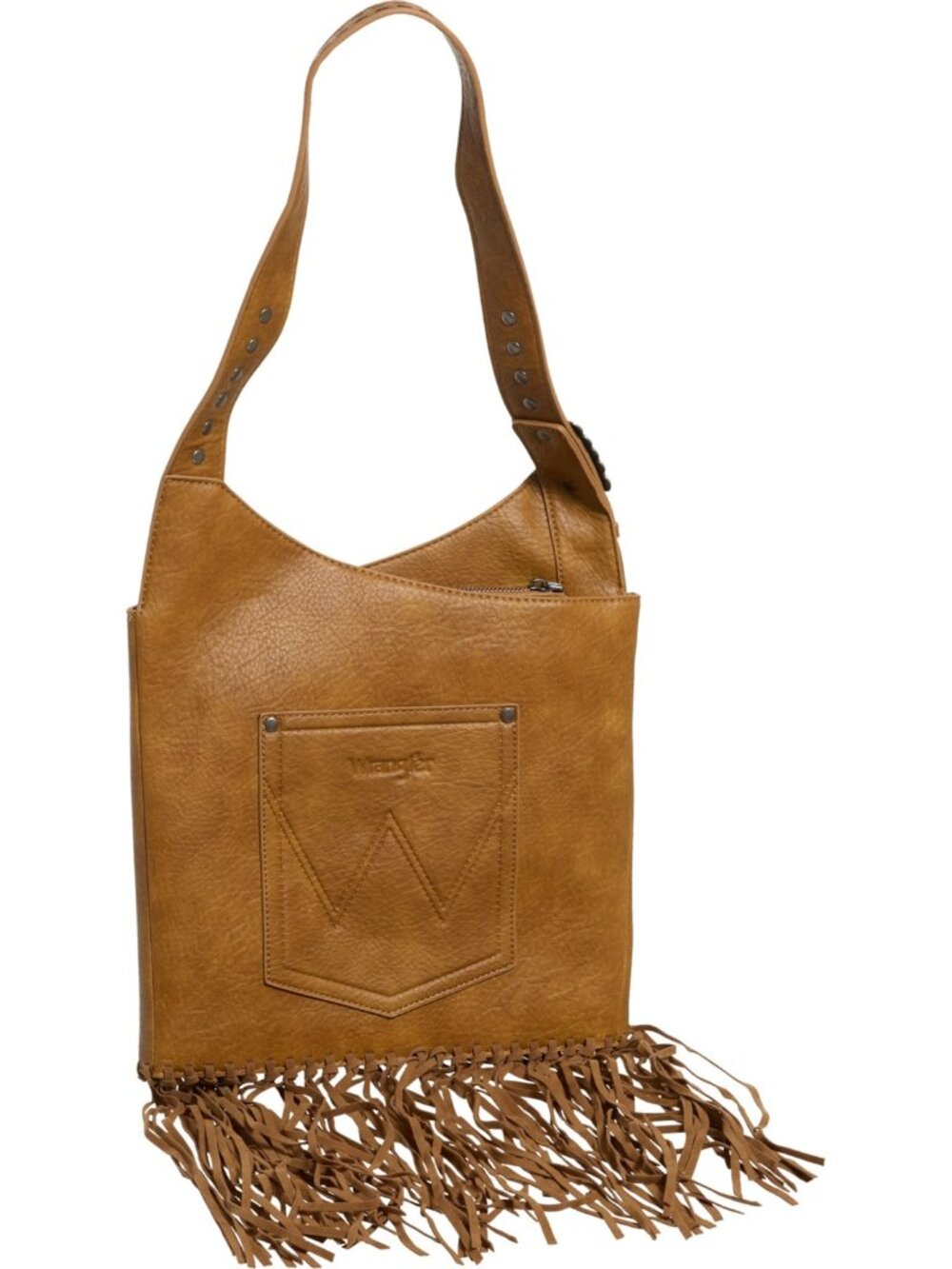 NEW Wrangler Turquoise Stone, Stud & Fringed Hobo Bag Brown Boho Western NWT - Picture 2 of 11